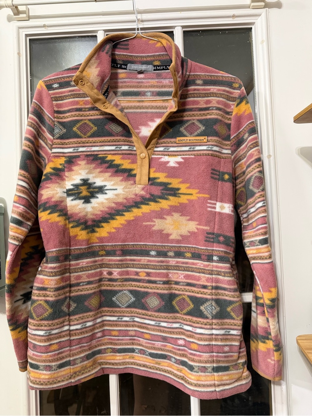 Simply Southern Aztec Southwestern Fleece Pullover Size Medium